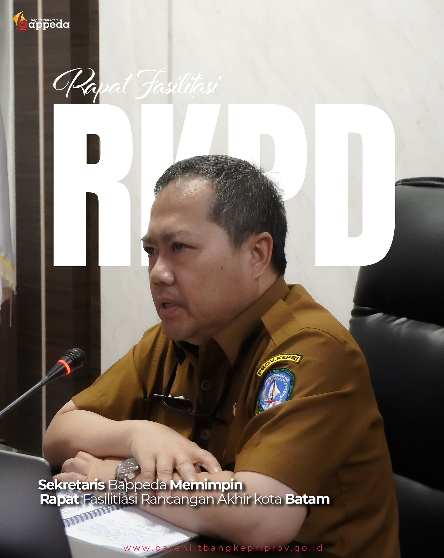 Tanjungpinang - Bappeda Provinsi Kepulauan Riau menyelenggarakan kegiatan Fasilitasi Rancangan Akhir RKPD Kota Batam Tahun 2026 pada hari Senin, 7 Juli 2025. Rapat tersebut berlangsung di Ruang Rapat Lantai 2 Bappeda, Dompak, dan dilaksanakan secara virtu